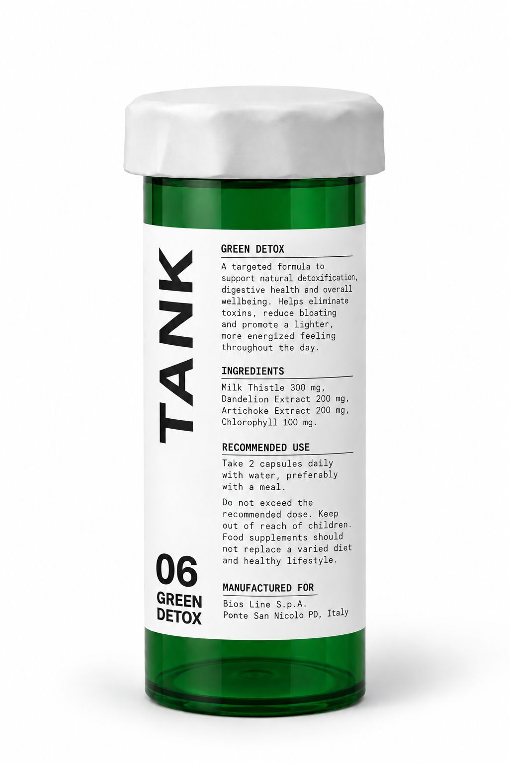 TANK 06 GREEN DETOX — Detox formula in a green vial