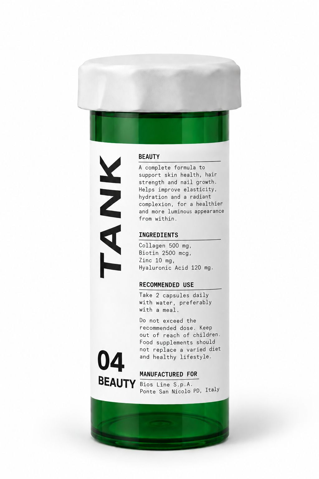 TANK 04 BEAUTY — Beauty & Glow formula in a green vial